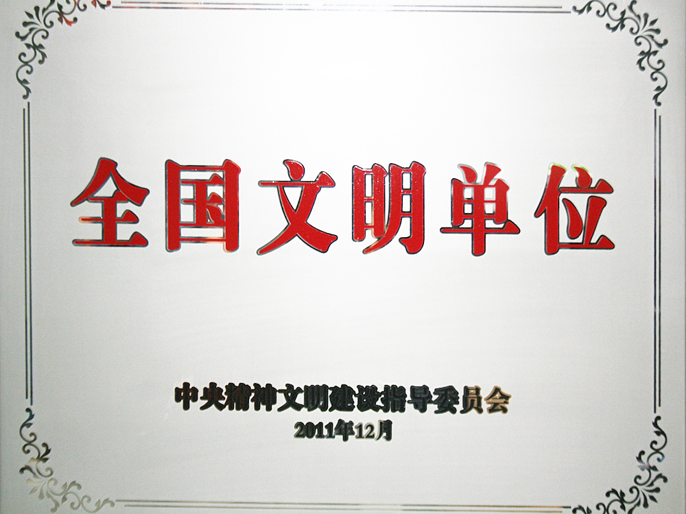 2011年12月，Z6尊龙凯时集团被中央精神文明建设指导委员会授予“全国文明单位”